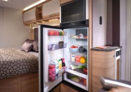 Alicanto Grande II Evora Dometic 10-series 153 litre electronic fridge freezer with universal handed door mechanism & high security travel lock