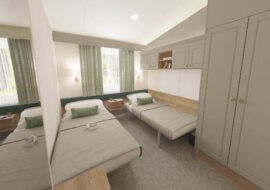 Swift Moselle Lodge 40 x13 twin bedroom